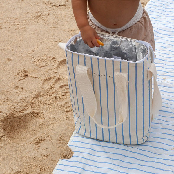 Find Drinks Cooler Bag Le Weekend Blue - Cream - Sunnylife at Bungalow Trading Co.