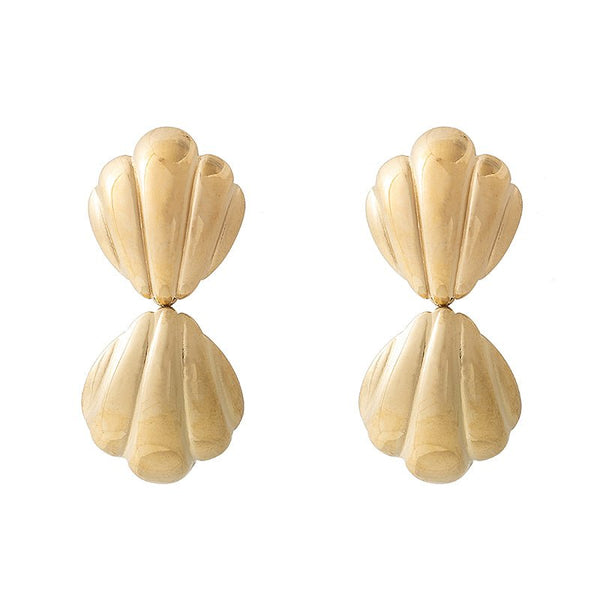 Find Dune Gold Shell Earrings - Sable & Dixie at Bungalow Trading Co.