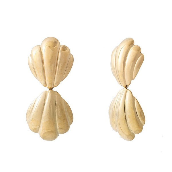 Find Dune Gold Shell Earrings - Sable & Dixie at Bungalow Trading Co.