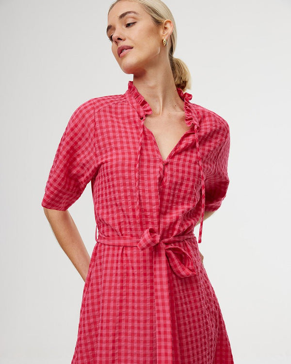 Find Dylan Dress Rosas Gingham - Kinney at Bungalow Trading Co.