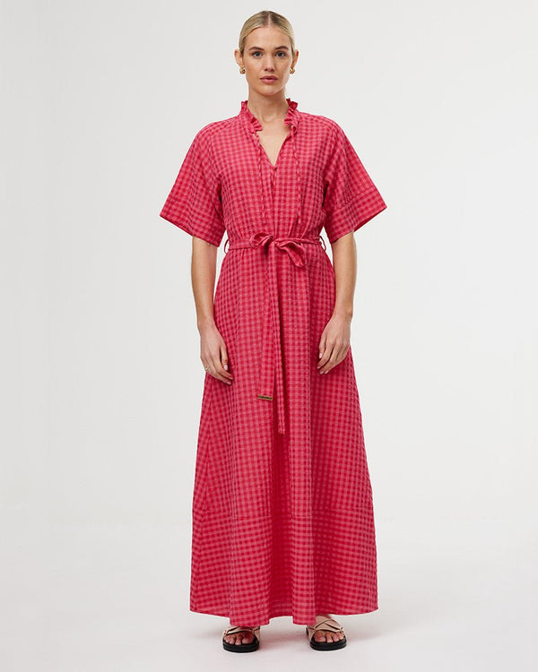 Find Dylan Dress Rosas Gingham - Kinney at Bungalow Trading Co.