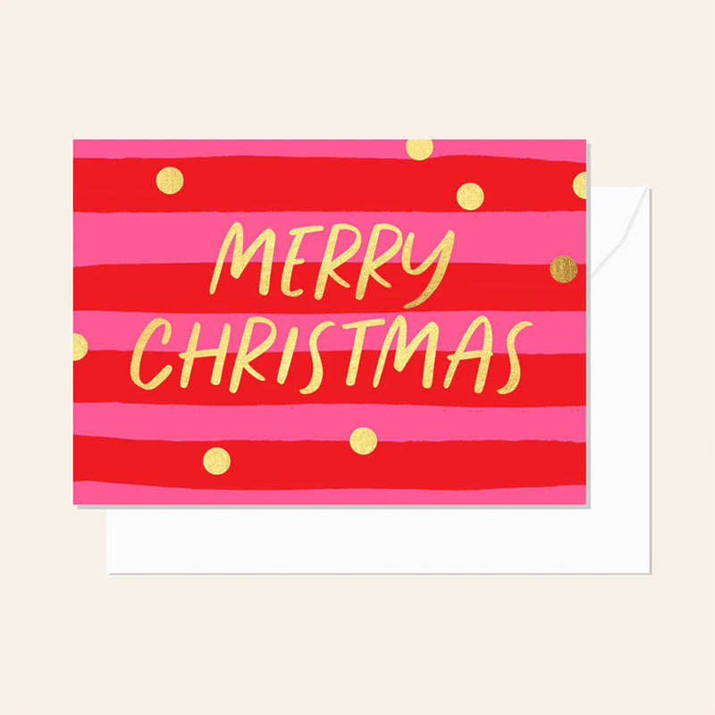 Merry Christmas Stripe Neon Card