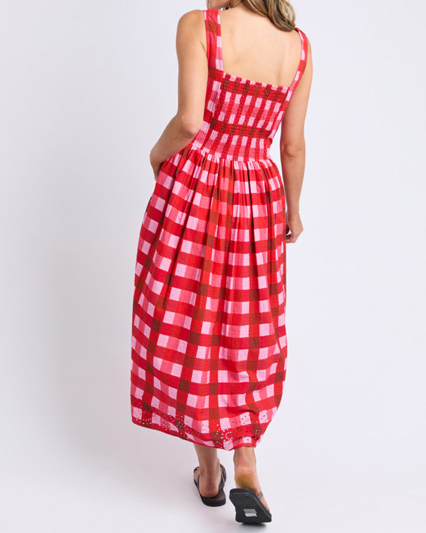 Edin Dress Poppy Check