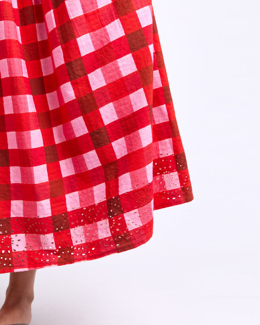 Edin Dress Poppy Check