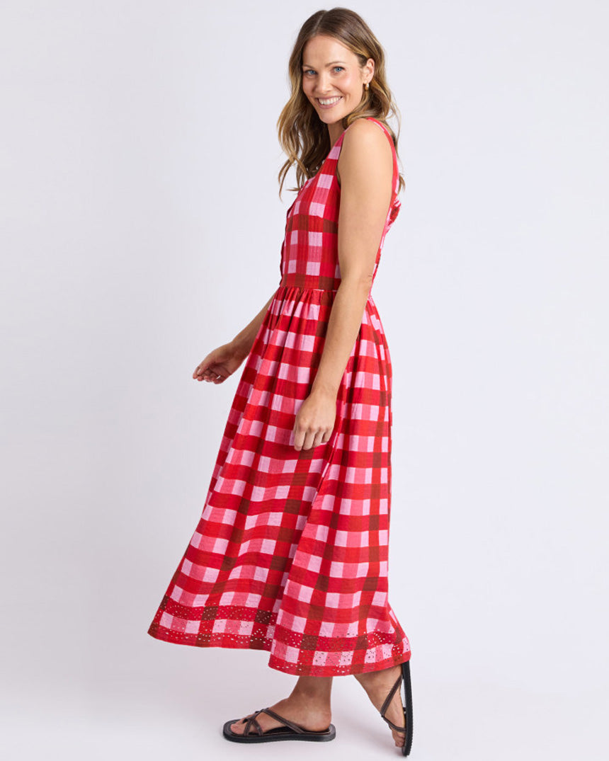 Edin Dress Poppy Check