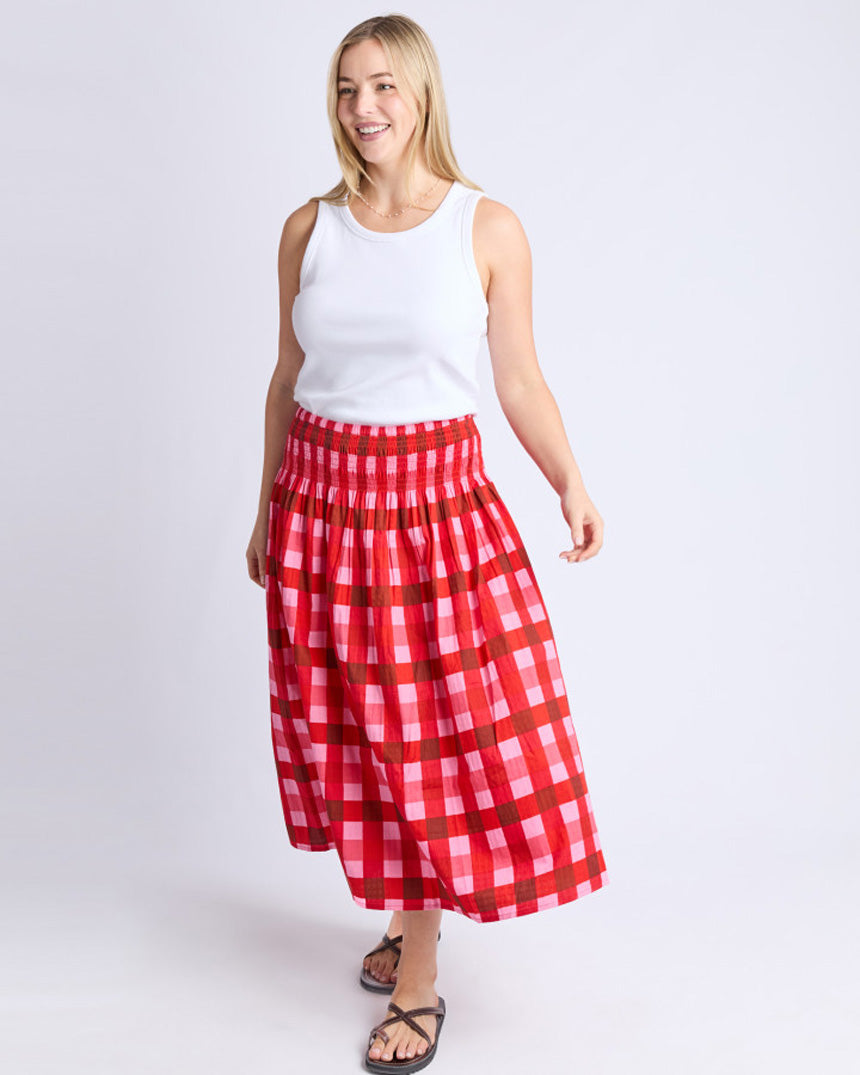 Edin Skirt Poppy Check