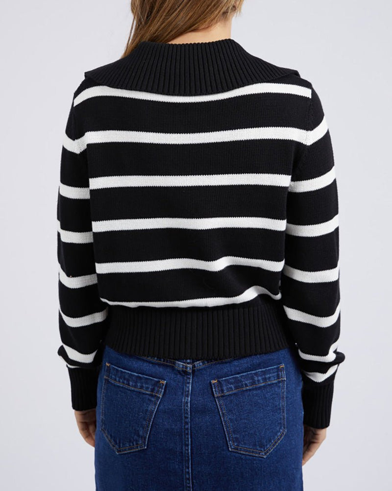 Find Effie Polo Knit Black - Foxwood at Bungalow Trading Co.