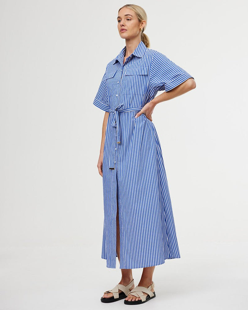 Find Emelia Dress Riviera Stripe - Kinney at Bungalow Trading Co.