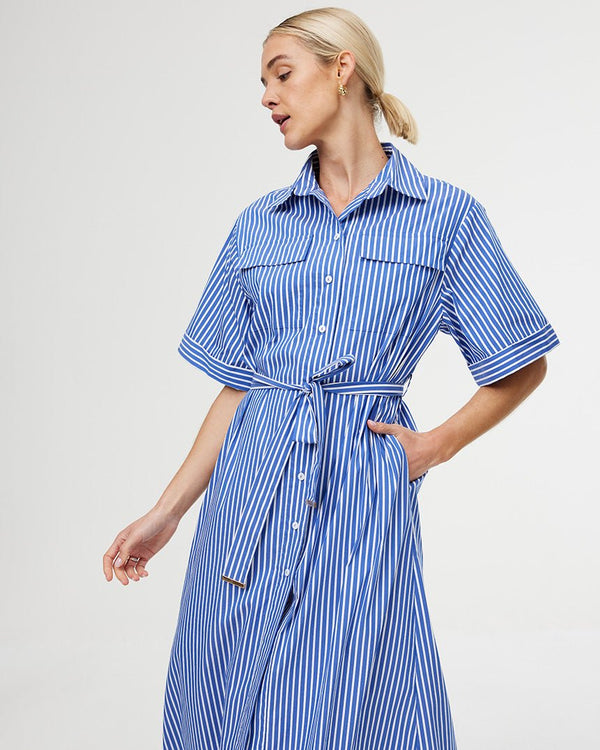 Find Emelia Dress Riviera Stripe - Kinney at Bungalow Trading Co.