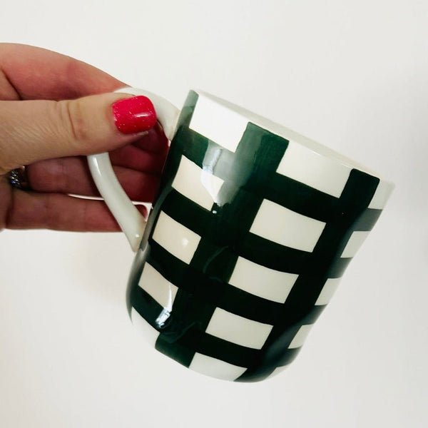 Find Emerald Green Gingham Mug - Noss at Bungalow Trading Co.