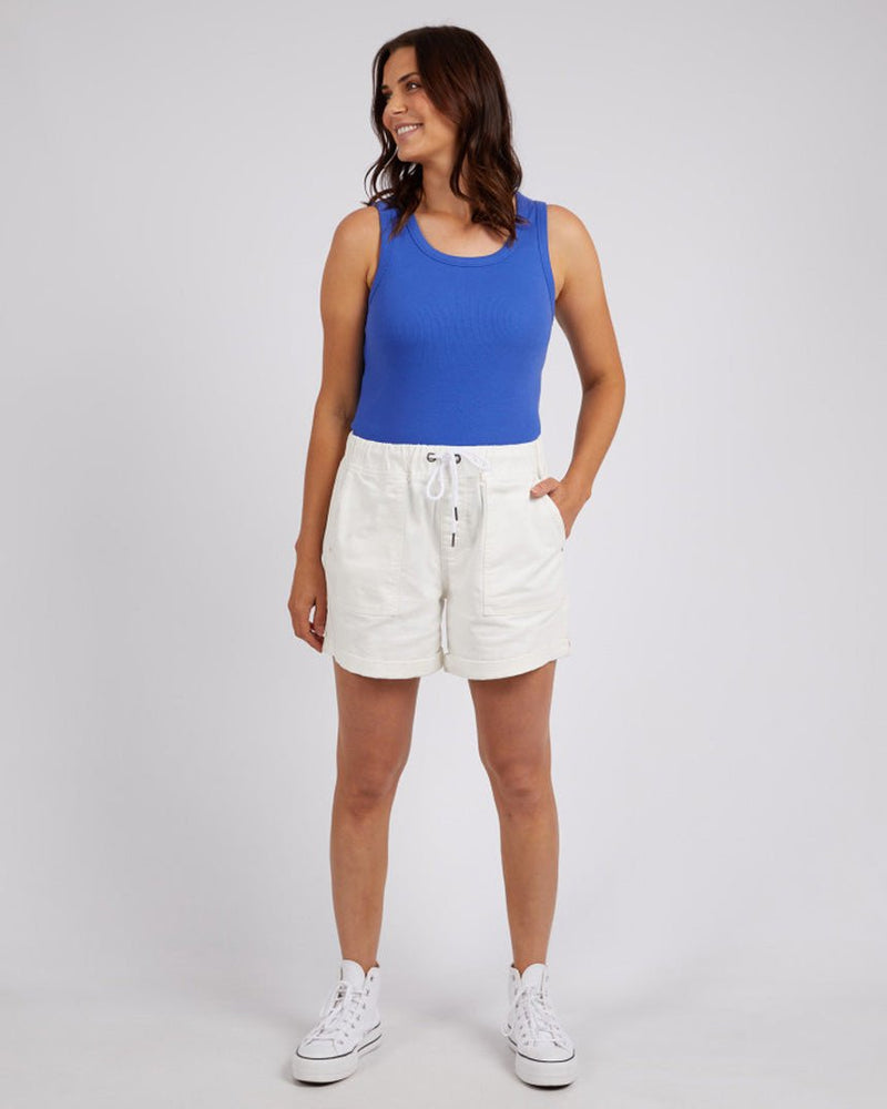 Find Emma Relaxed Denim Short White - Elm at Bungalow Trading Co.