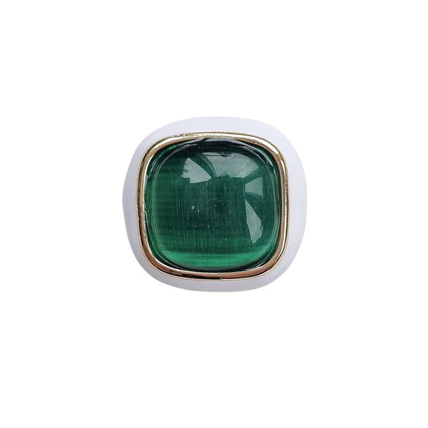 Find Enamel Ring Green White - Zoda at Bungalow Trading Co.