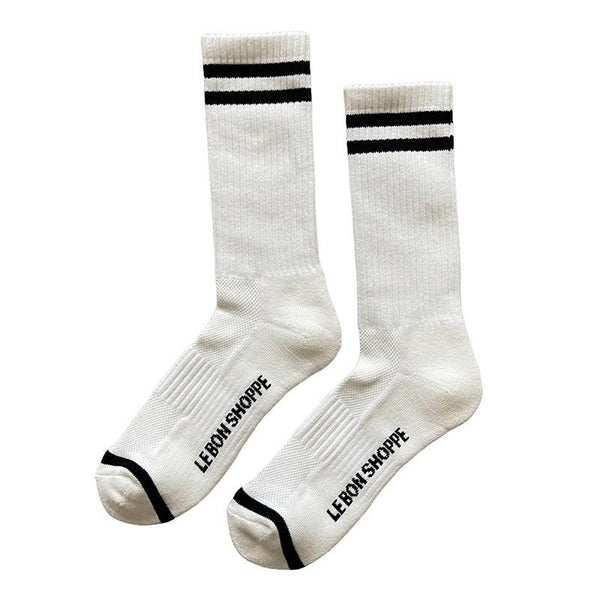 Find Extended Boyfriend Socks Classic White - Le Bon Shoppe at Bungalow Trading Co.