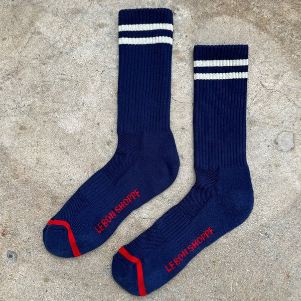 Find Extended Boyfriend Socks Navy - Le Bon Shoppe at Bungalow Trading Co.