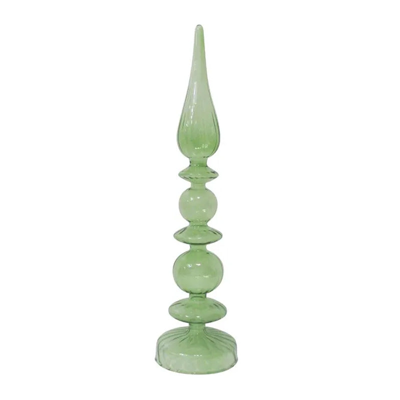 Finial Tree Green Glass 9x36cm