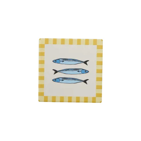 Sardinia Ceramic Coaster Sardines