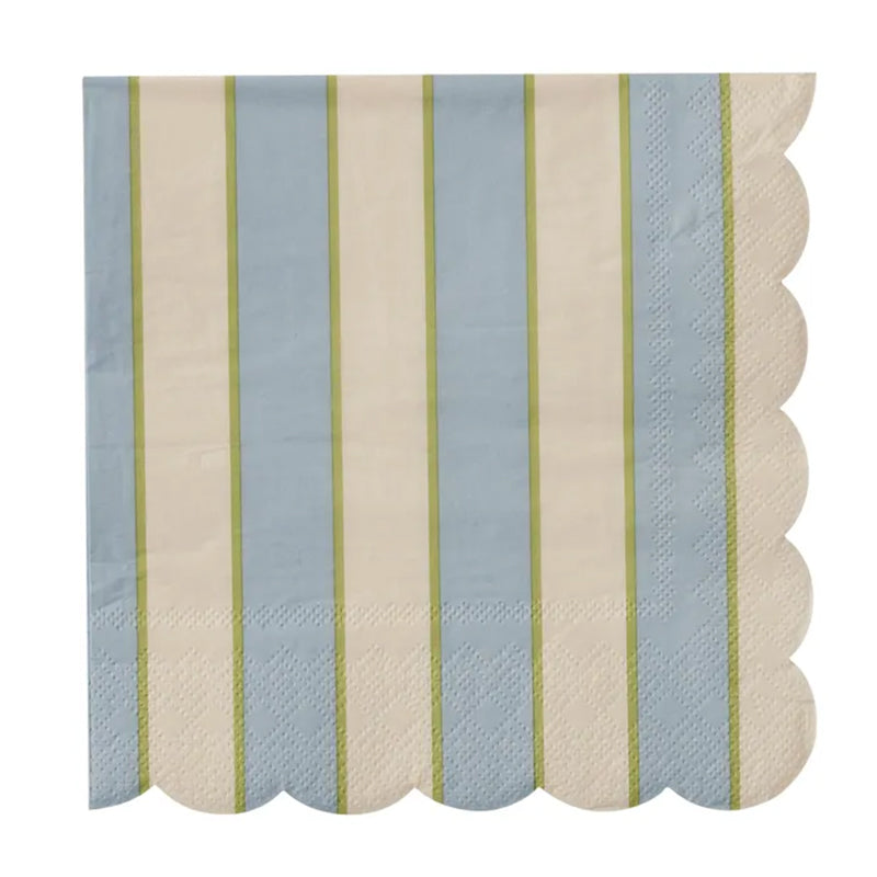 Carnival Blue/Ivory Stripe Paper Napkins Pack of 20