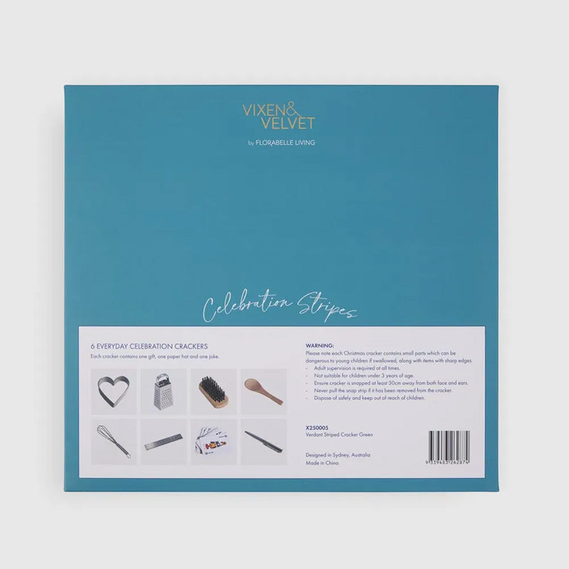 Verdant Xmas Crackers Green Stripe