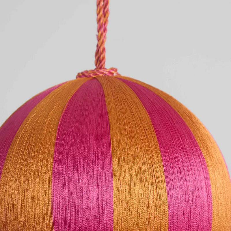 Silk Stripe Bauble Large Pink + Orange
