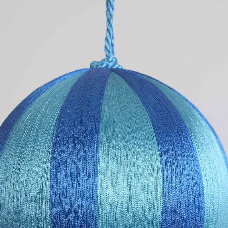 Silk Stripe Bauble Large Blue + Turquoise