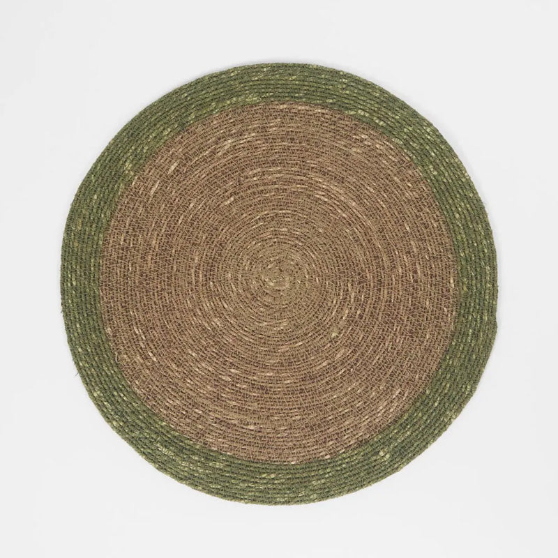 Seagrass Placemat Olive Green Border