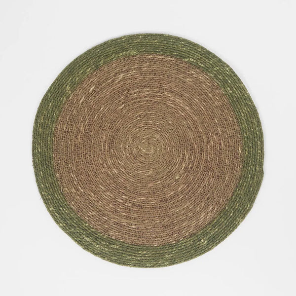 Seagrass Placemat Olive Green Border