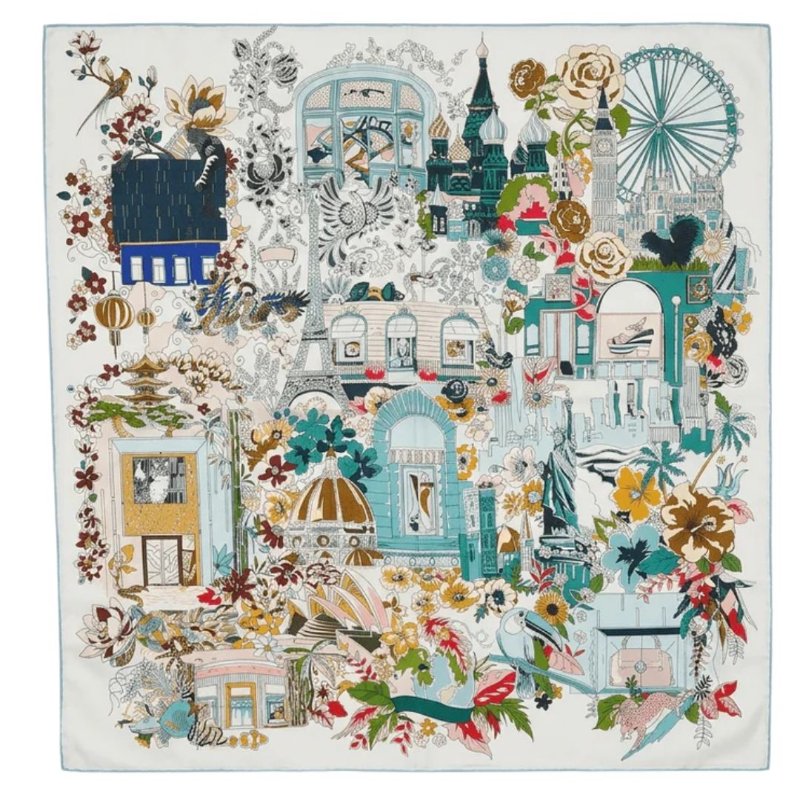 Silk Scarf Heloise Romantic Paris