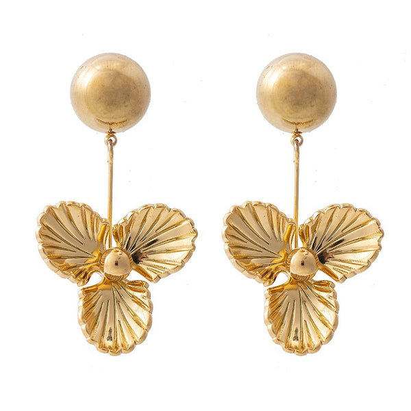 Find Fable Floral Drop Earrings Gold - Sable & Dixie at Bungalow Trading Co.