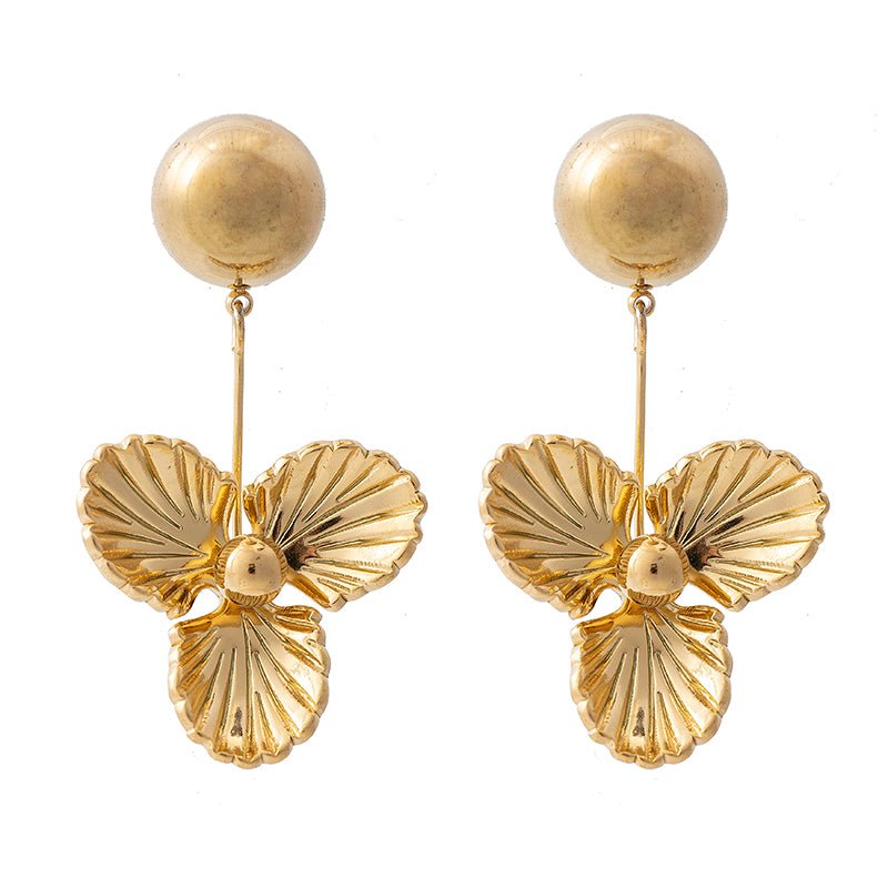 Find Fable Floral Drop Earrings Gold - Sable & Dixie at Bungalow Trading Co.