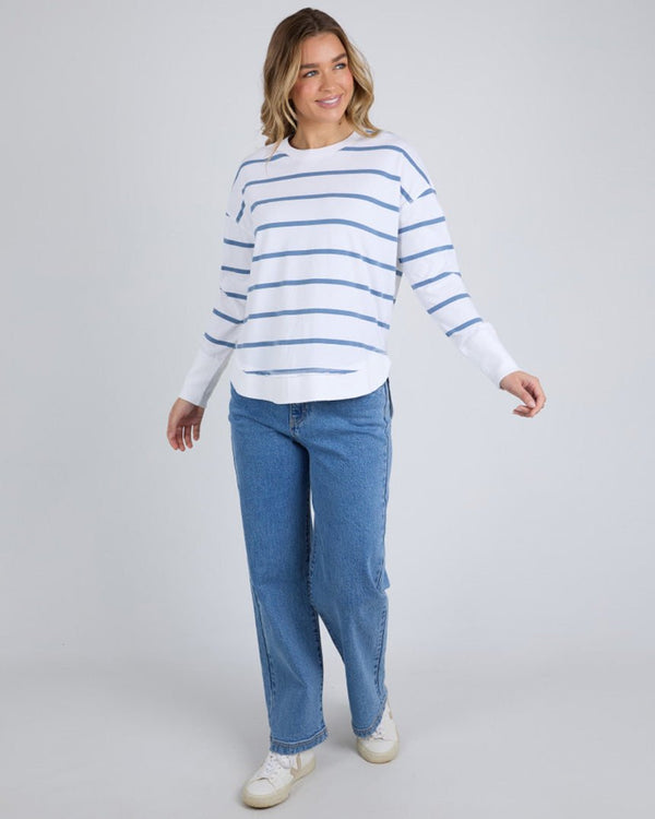 Find Farrah Stripe Long Sleeve Top Blue - Foxwood at Bungalow Trading Co.