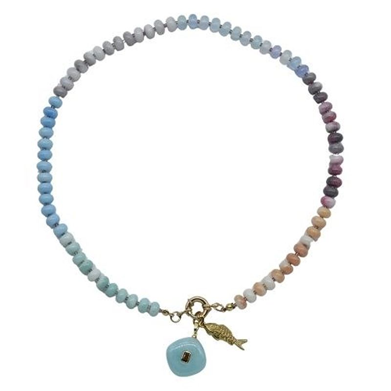Fish + Turquoise Multicolour Gemstone Necklace
