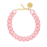 Find Flat Chain Necklace Neon Pink Marble - Vanessa Baroni at Bungalow Trading Co.