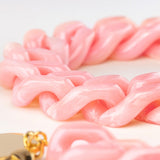 Find Flat Chain Necklace Neon Pink Marble - Vanessa Baroni at Bungalow Trading Co.