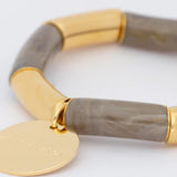 Find Flex Bracelet Gold/Greige Marble - Vanessa Baroni at Bungalow Trading Co.