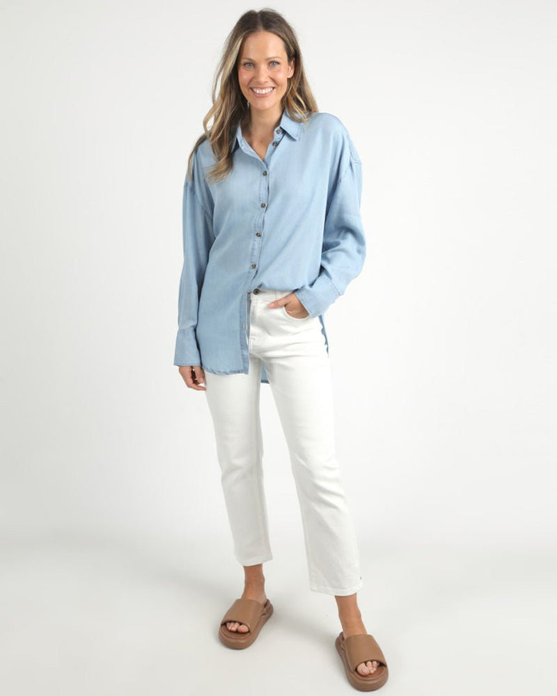 Find Flinders Long Sleeve Chambray Shirt - Elm at Bungalow Trading Co.