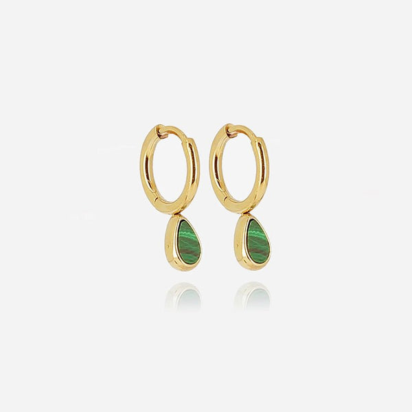 Find Flint Earrings Malachite - Zag Bijoux at Bungalow Trading Co.