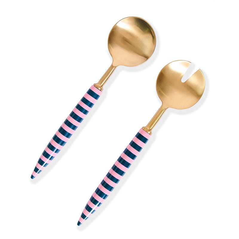 Find Florence Stripe Brasserie Salad Servers - Kip & Co at Bungalow Trading Co.