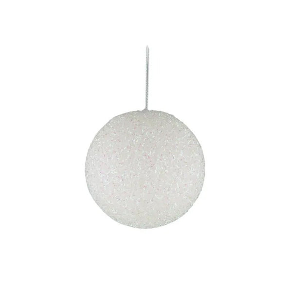 Find Foam Glitter Bauble White 15cm - Coast to Coast at Bungalow Trading Co.