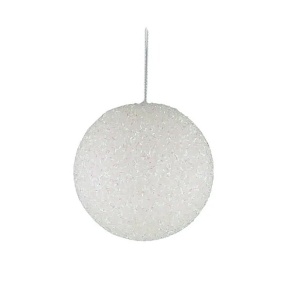 Find Foam Glitter Bauble White 20cm - Coast to Coast at Bungalow Trading Co.