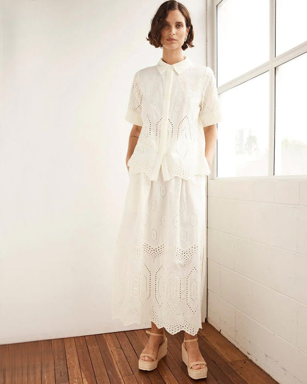 Find Fond Skirt Cream Broderie - Zoe Kratzmann at Bungalow Trading Co.