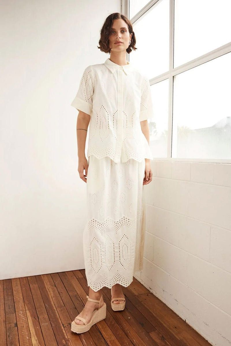 Find Fond Skirt Cream Broderie - Zoe Kratzmann at Bungalow Trading Co.