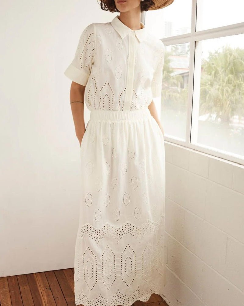 Find Fond Skirt Cream Broderie - Zoe Kratzmann at Bungalow Trading Co.