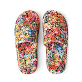 Forever Floral Black Quilted Velvet Slippers