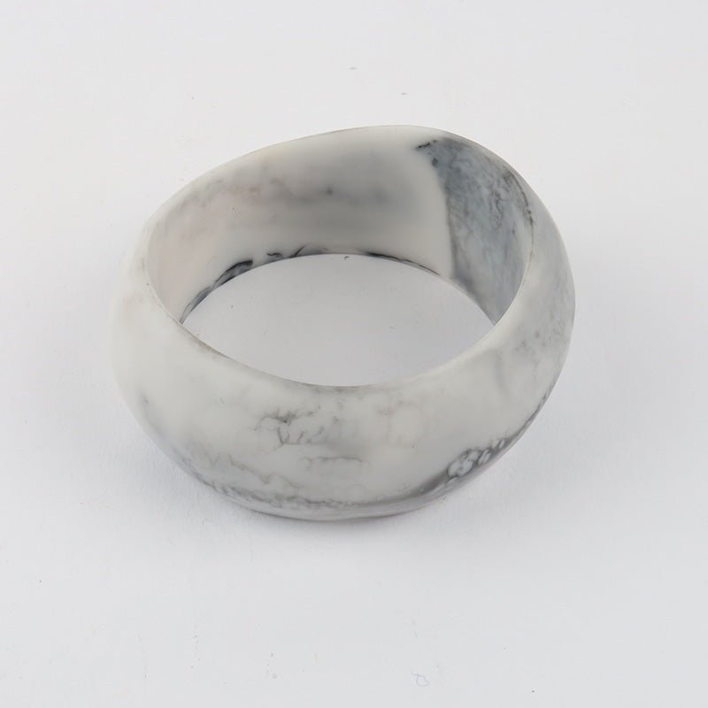 Find Franny Resin Bangle White Marble - Moose and Meg at Bungalow Trading Co.