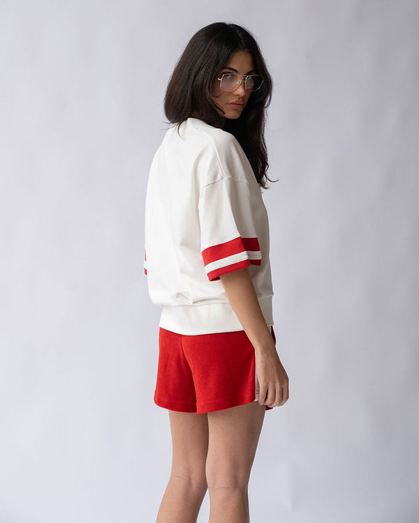 Find French Terry Tennis Shirt Coconut - Araminta James at Bungalow Trading Co.