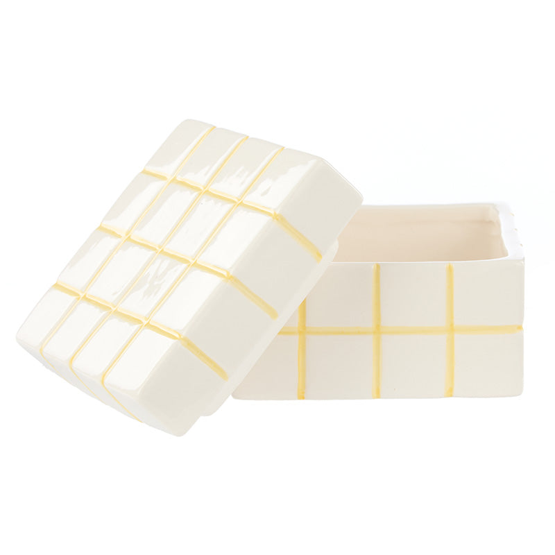 Lulu Ceramic Check Box Yellow