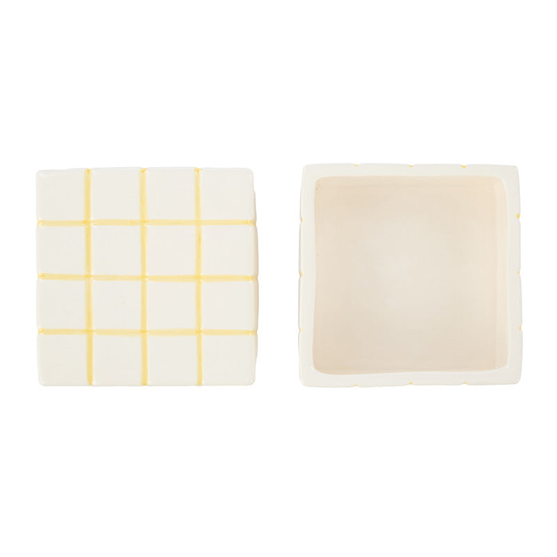 Lulu Ceramic Check Box Yellow