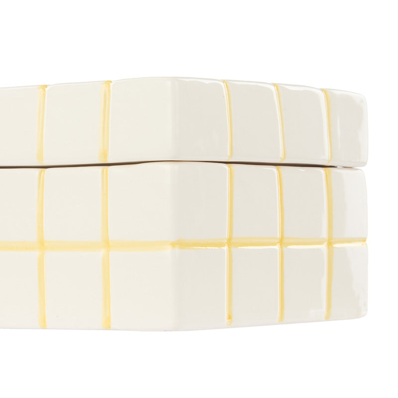 Lulu Ceramic Check Box Yellow