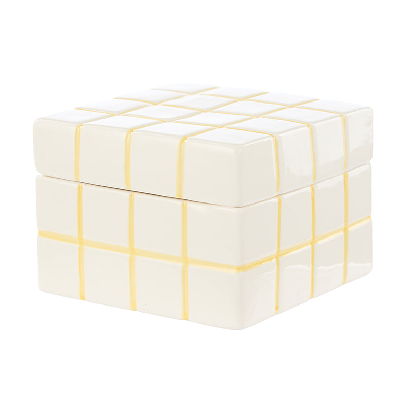 Lulu Ceramic Check Box Yellow