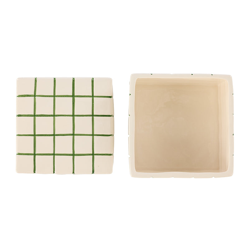Lulu Ceramic Check Box Green
